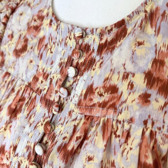 Ulla Johnson Lela Floral Long Puff Sleeve Silk Blouse Size 2 Wisteria Work Top - Picture 4 of 10